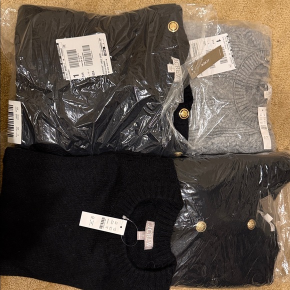 J. Crew Women's Crew Neck Sweaters in Gray and Black - Picture 2 of 4